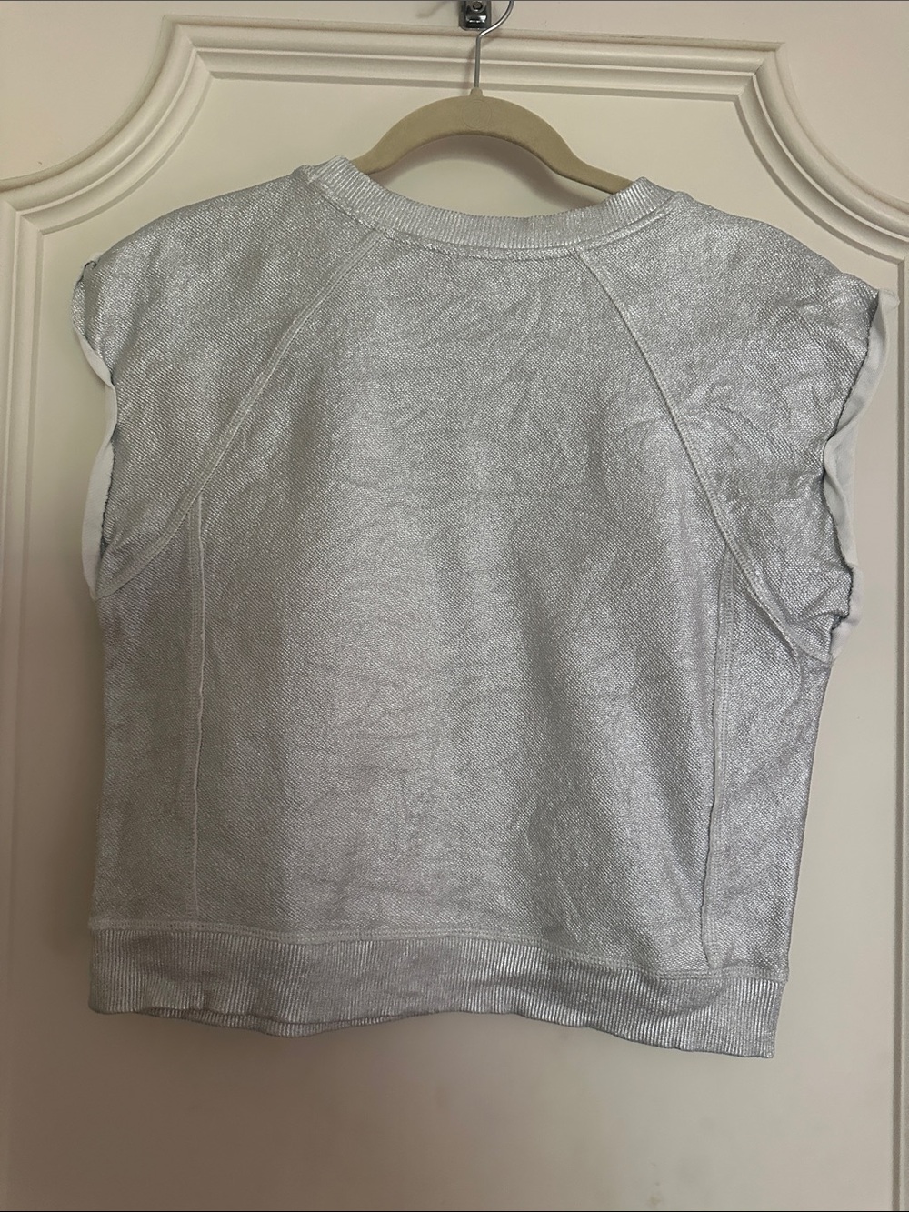 Metallic Silver Sleeveless Knit Top - Picture 4 of 4
